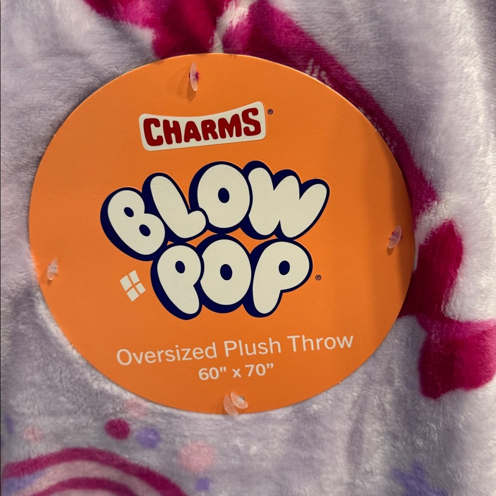 Blow Pop charms Oversized Plush Throw Blanket lollipops candy NWT 60” x 70” - Picture 3 of 4